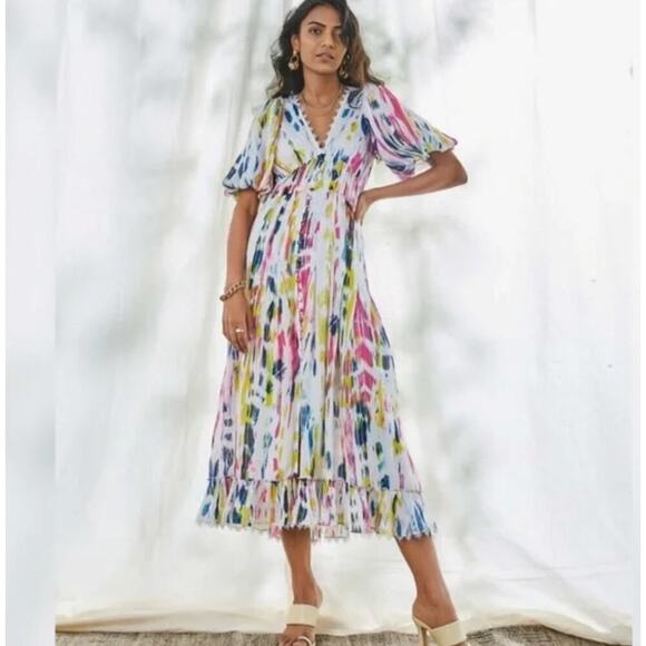 Hemant and Nandita Multicolor Midi Dress - Picture 1 of 8